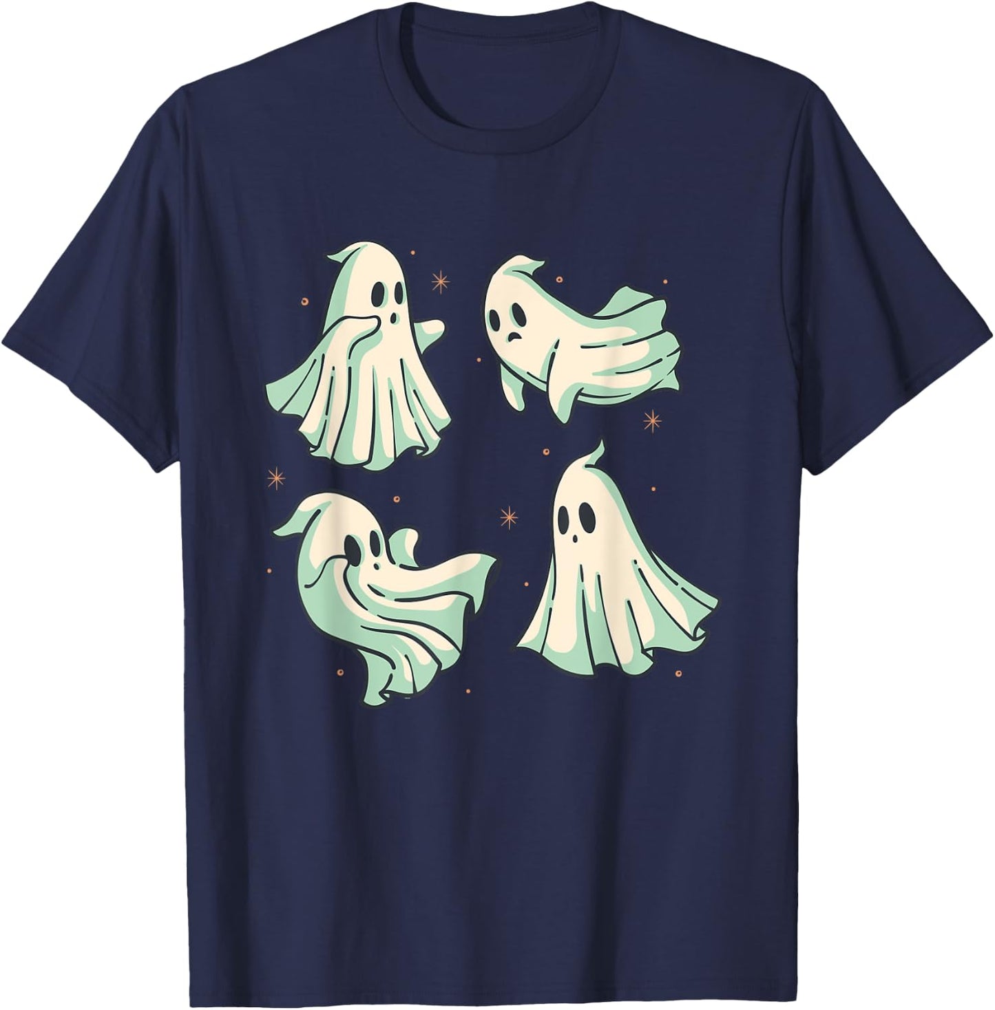 Boo Ghost Costume Halloween Spooky Season Scary Ghost Outfit T-Shirt - T-Shirt | Navy