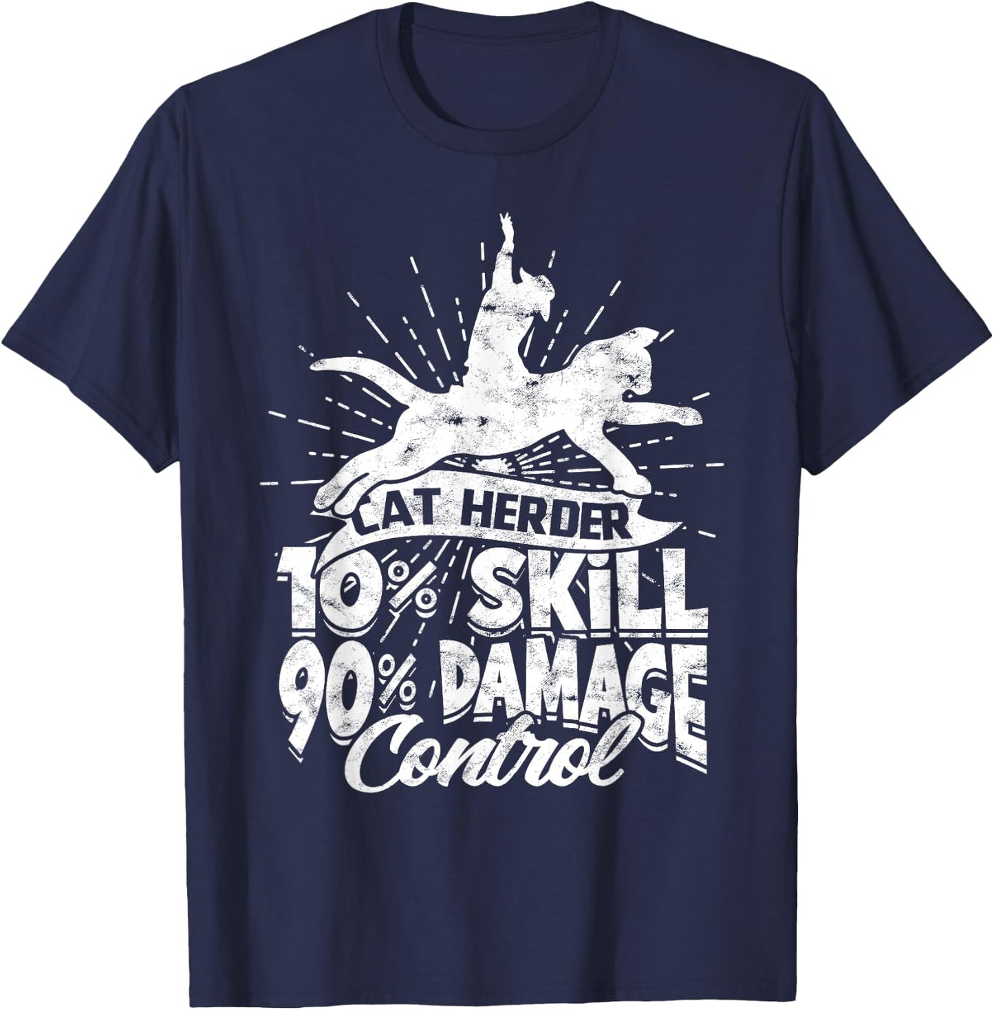 Cat Herding Champion Professional Cat Herder T-Shirt - T-Shirt | Navy