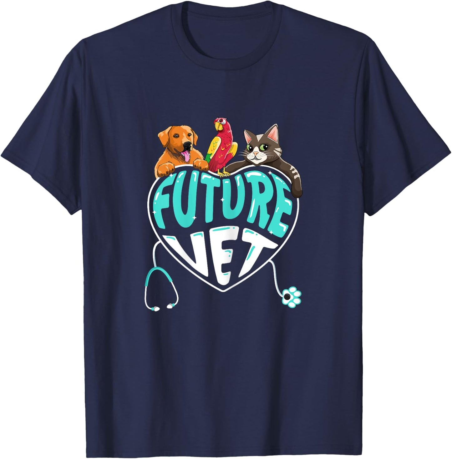 Future Vet - Cute Aspiring Veterinarian Student T-Shirt - T-Shirt | Navy