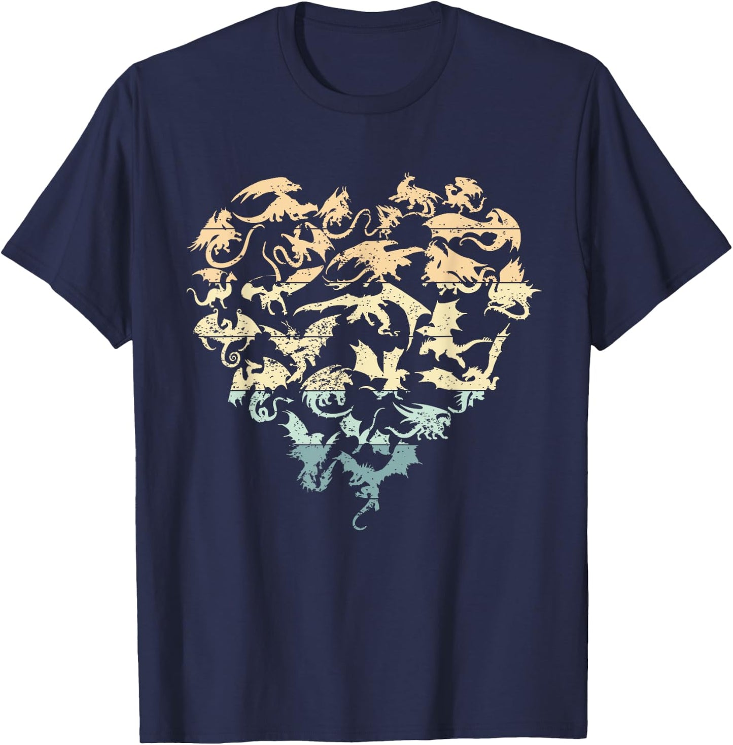 Dragons Love Heart of Kids women Teen Girls T-Shirt - T-Shirt | Navy