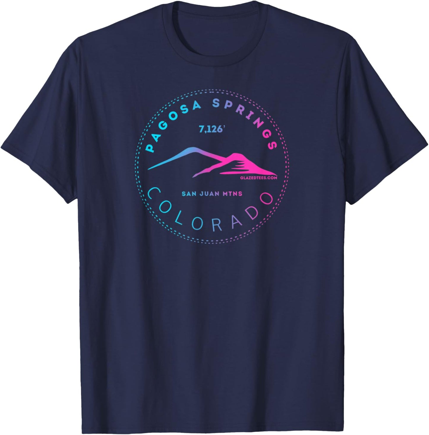 Pagosa Springs Colorado Mountain Town - Elevated Retro T-Shirt - T-Shirt | Navy
