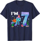 Sea Turtle Birthday I'm 7 Ocean Theme 7th Birthday Girl T-Shirt - T-Shirt | Navy