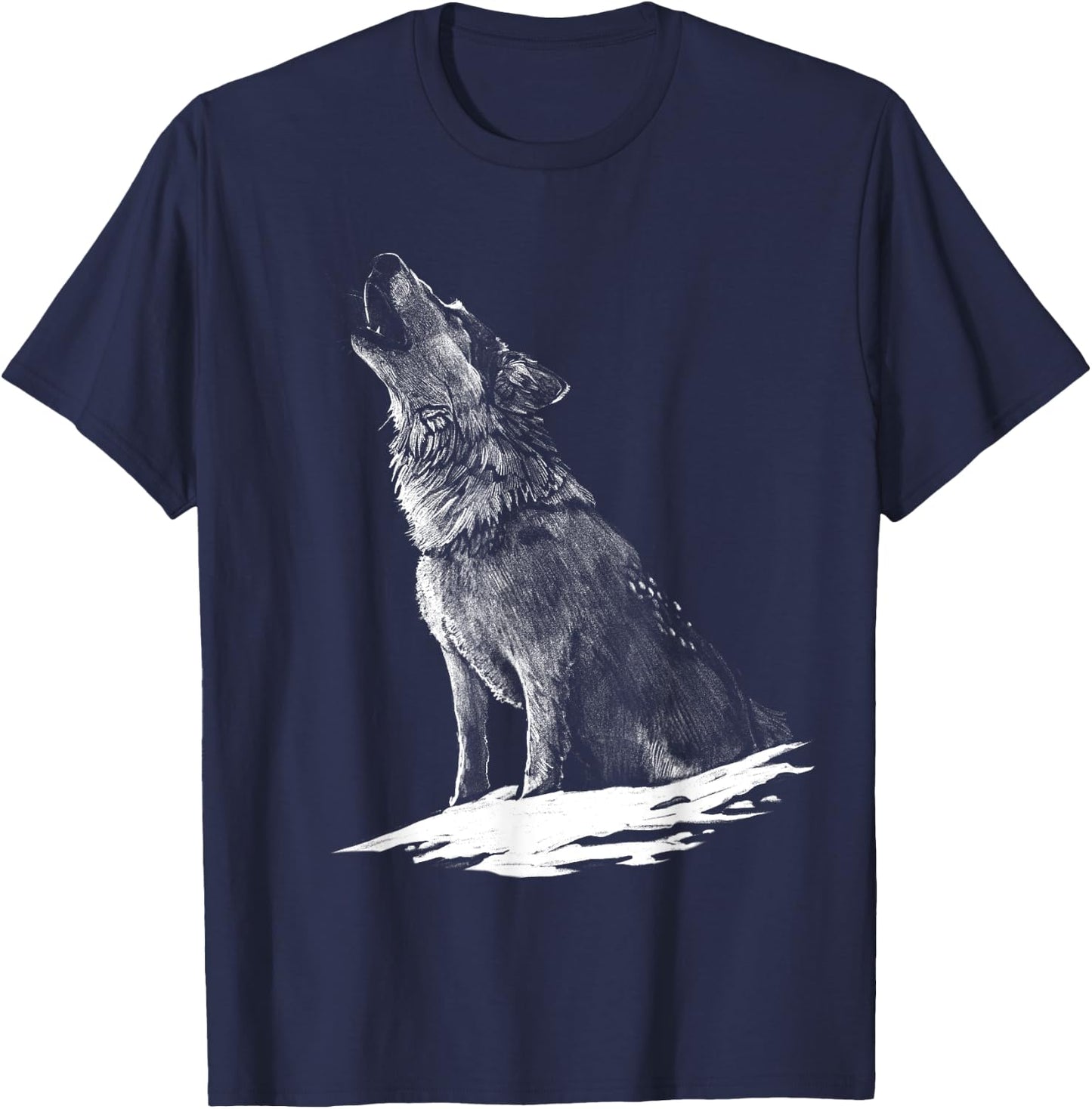 Wolf Animal Print Wolves Animal Motif Wolf T-Shirt - T-Shirt | Navy