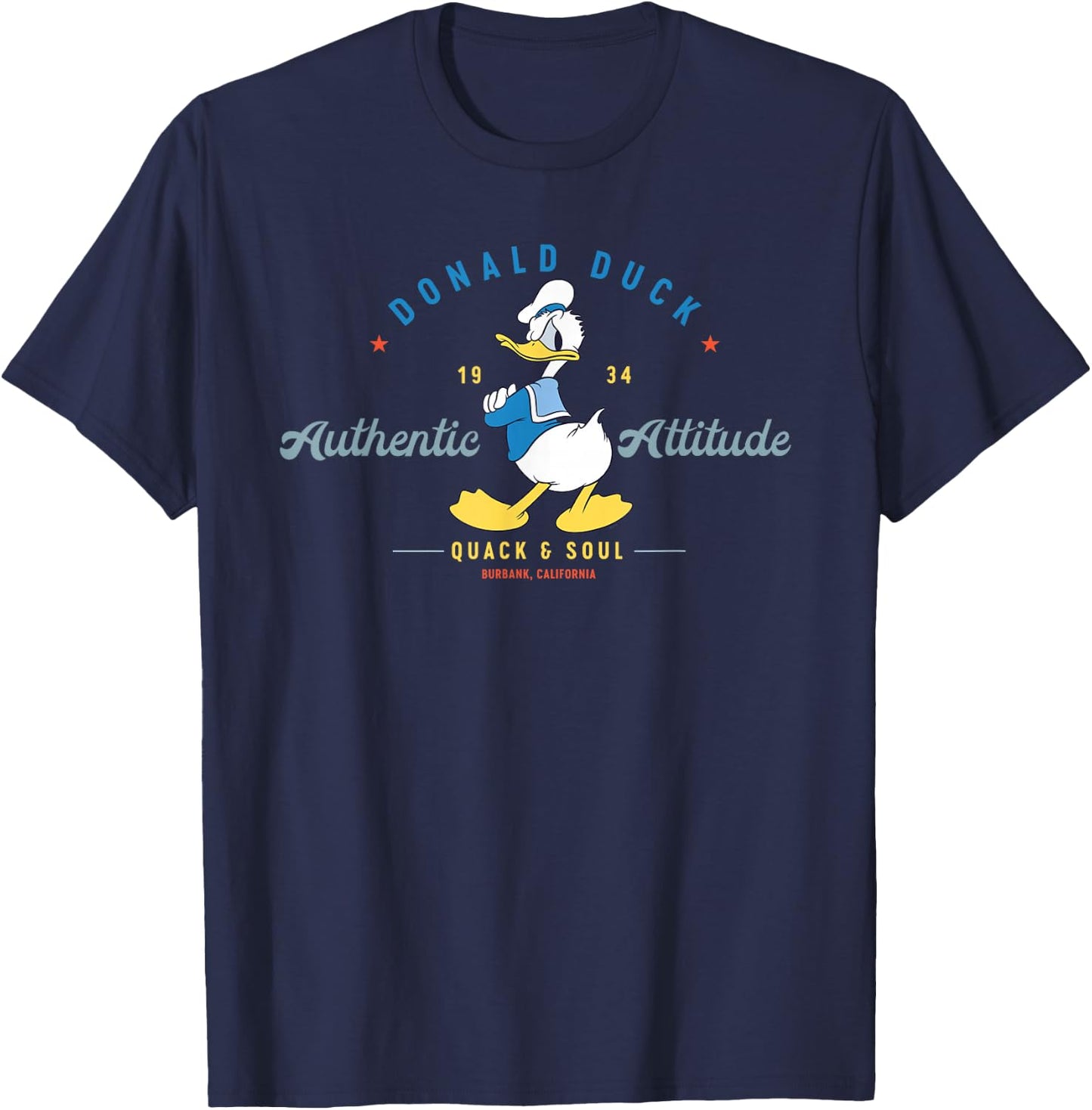 Disney Donald Duck Authentic Attitude Retro Vintage Small T-Shirt - T-Shirt | Navy