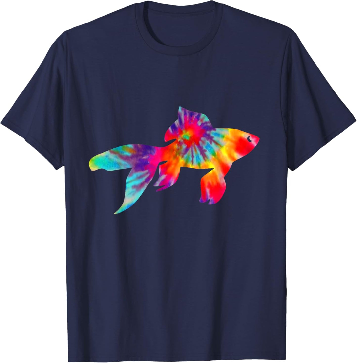 Goldfisch Tie Dye Vintage Pet Fish Aquarium T-Shirt - T-Shirt | Navy