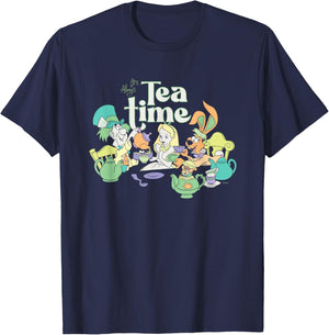 Disney Alice in Wonderland It’s Always Tea Time Vintage T-Shirt - T-Shirt | Navy