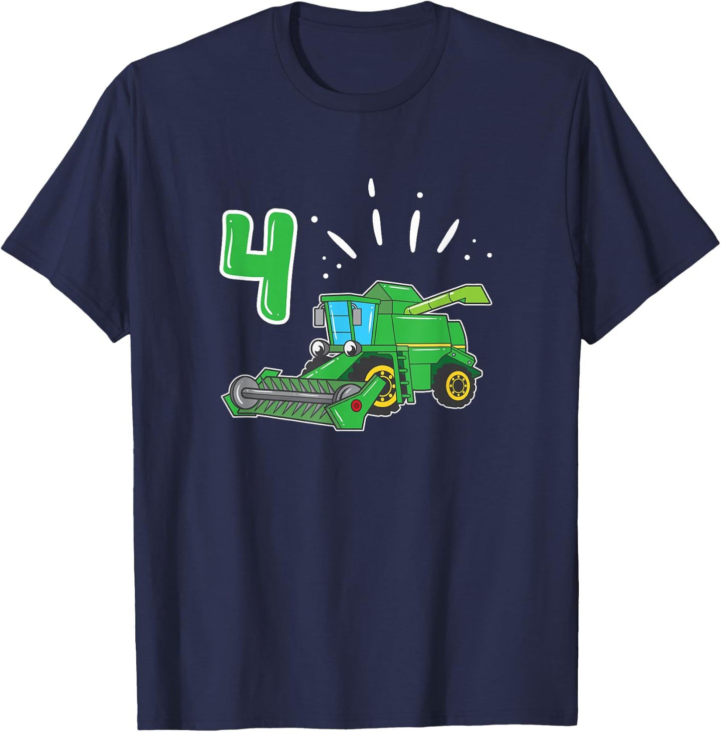 Farmers Farmer Combine Harvester 4 Years Children's Birthday T-Shirt - T-Shirt | Navy