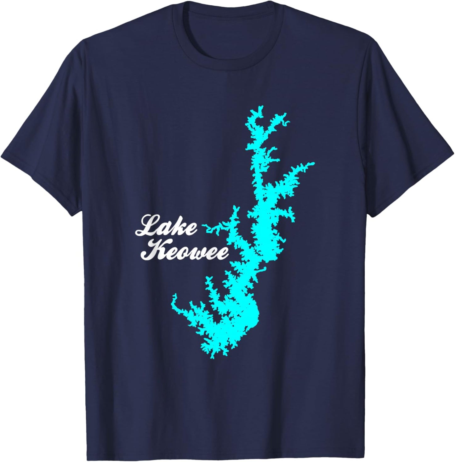 Minimalist Lake Keowee - South Carolina T-Shirt - T-Shirt | Navy
