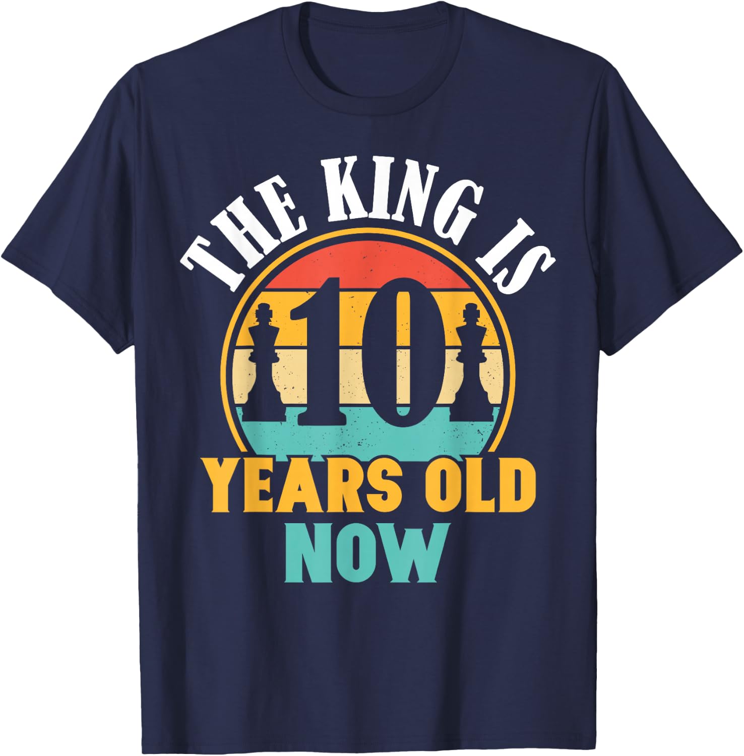 Chess Lover 10th Birthday Chess 10 Years Old Boy Birthday T-Shirt - T-Shirt | Navy
