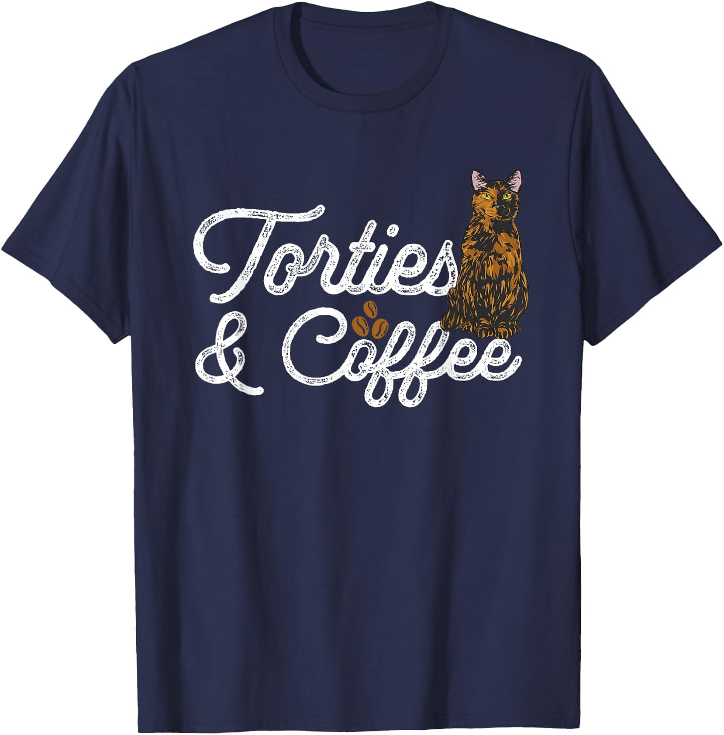 Coffee Tortoiseshell Cat Tortie Women T-Shirt - T-Shirt | Navy