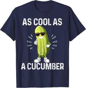 As Cool As a Cucumber Cool LaughingPickle In Sunglusses T-Shirt - T-Shirt | Navy