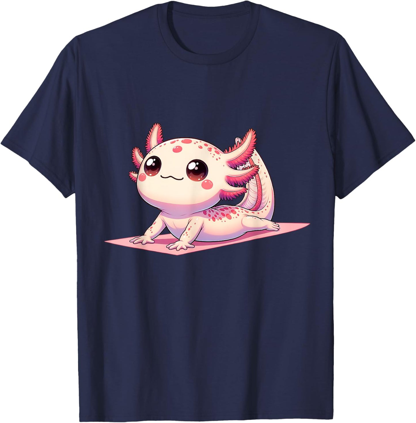 Funny Yoga Meditating Spirituality Axolotl Meditaion T-Shirt - T-Shirt | Navy