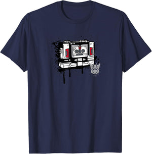 Transformers Soundwave Tape Cassette Player Form Graffiti T-Shirt - T-Shirt | Navy