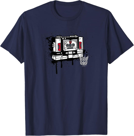 Transformers Soundwave Tape Cassette Player Form Graffiti T-Shirt - T-Shirt | Navy
