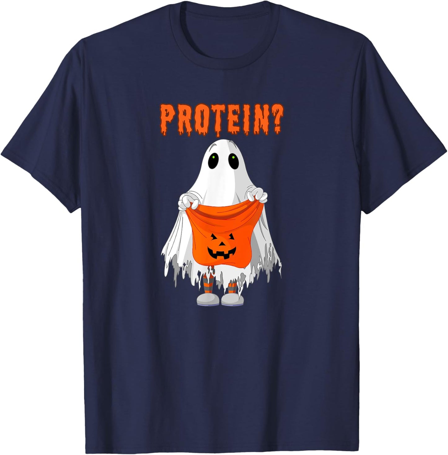 Halloween Gym Pump Cover Trick or Treat for Protein Gym Rat T-Shirt - T-Shirt | Navy