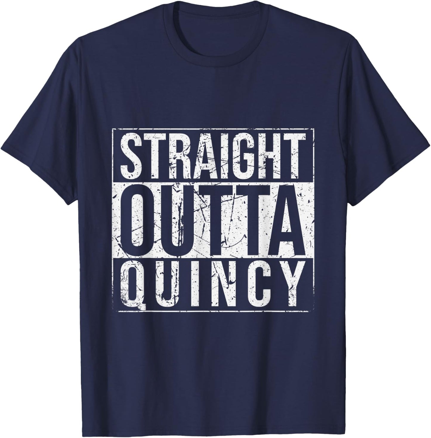 Straight Outta Quincy Vintage T-Shirt - T-Shirt | Navy