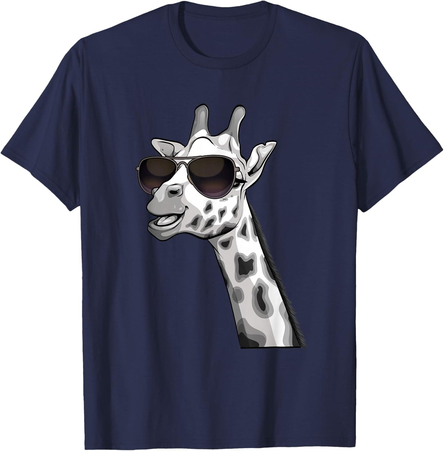 Cool Giraffe Art Women Kids Animal Lover African Zoo T-Shirt - T-Shirt | Navy