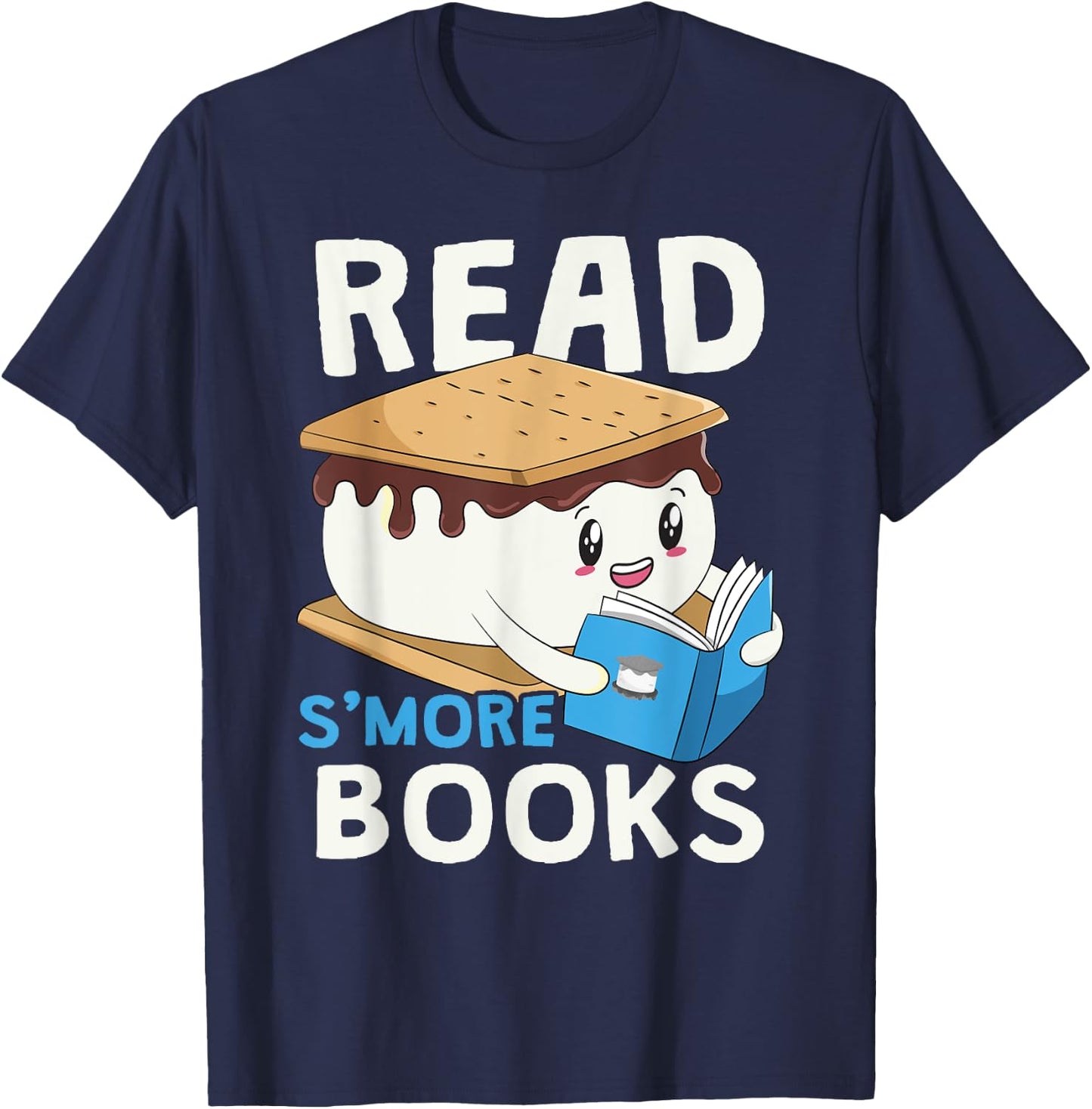 Read S'more Books Camping Bookworm Boy Cute Librarian Smores T-Shirt - T-Shirt | Navy