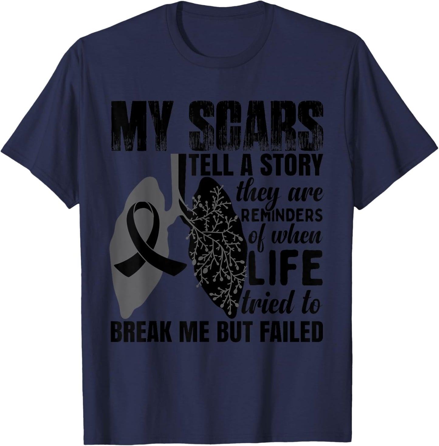 Lung Cancer T-Shirt - T-Shirt | Navy
