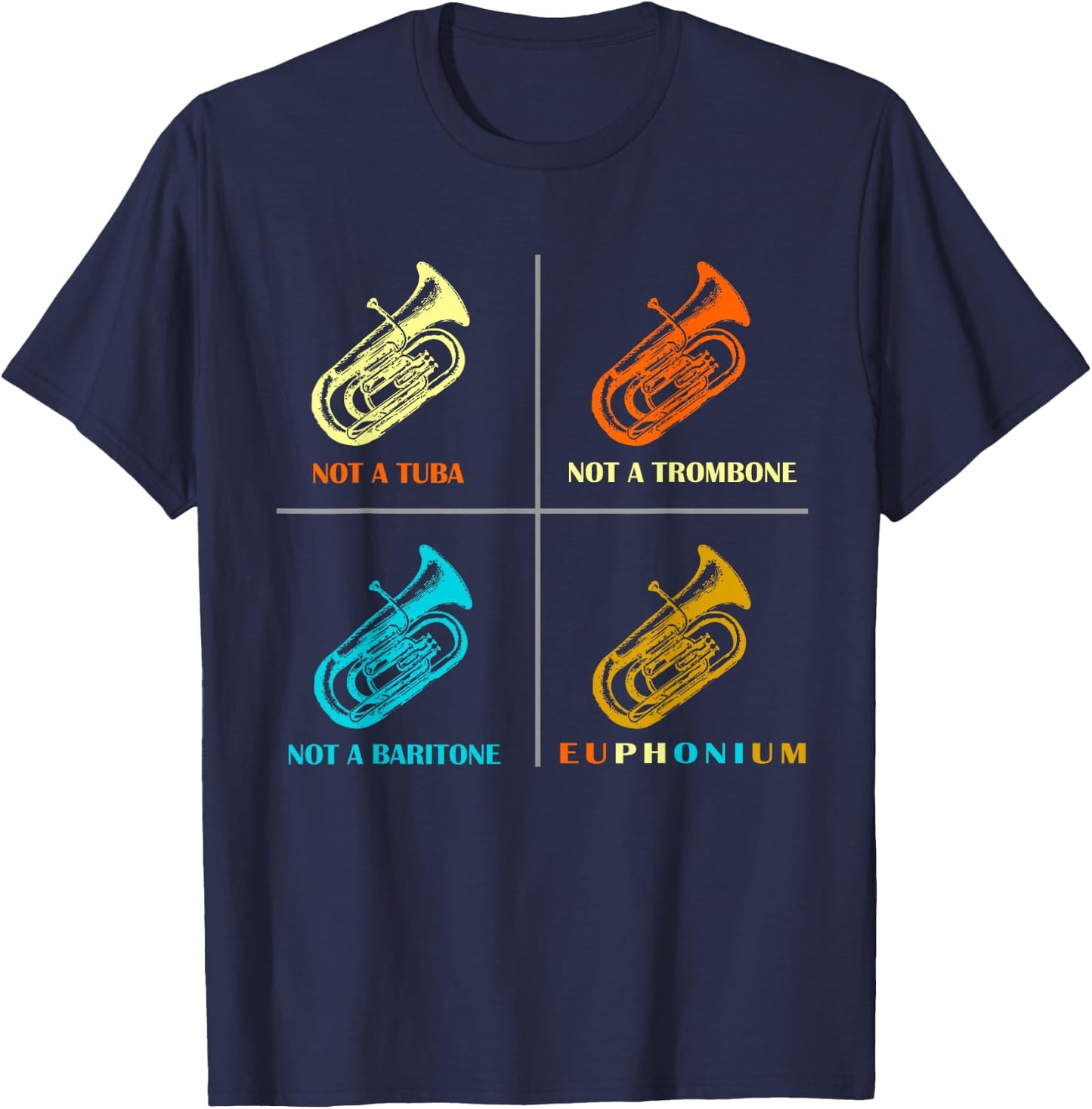 Vintage Euphonium Player brass Orchestra T-Shirt - T-Shirt | Navy