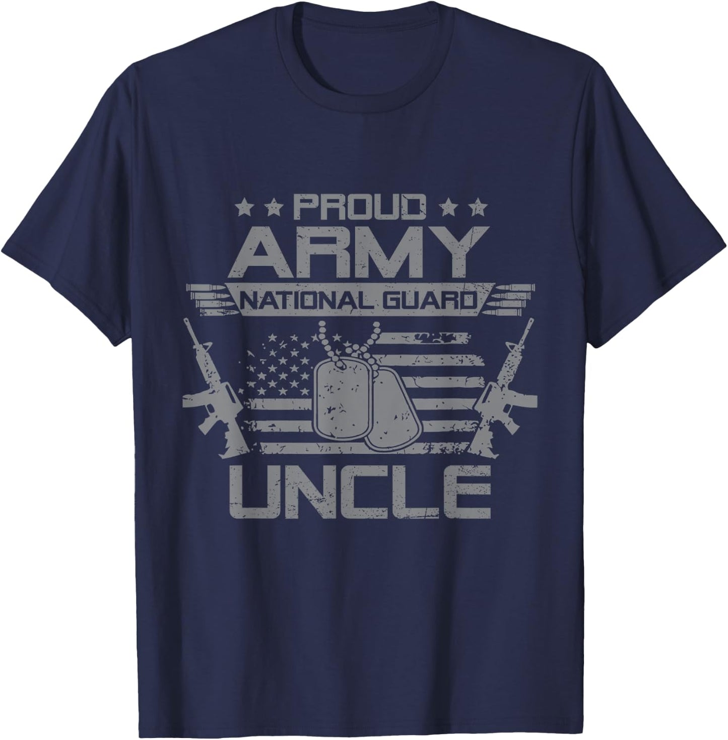 Proud Army National Guard Uncle Flag USA Military Veteran T-Shirt - T-Shirt | Navy