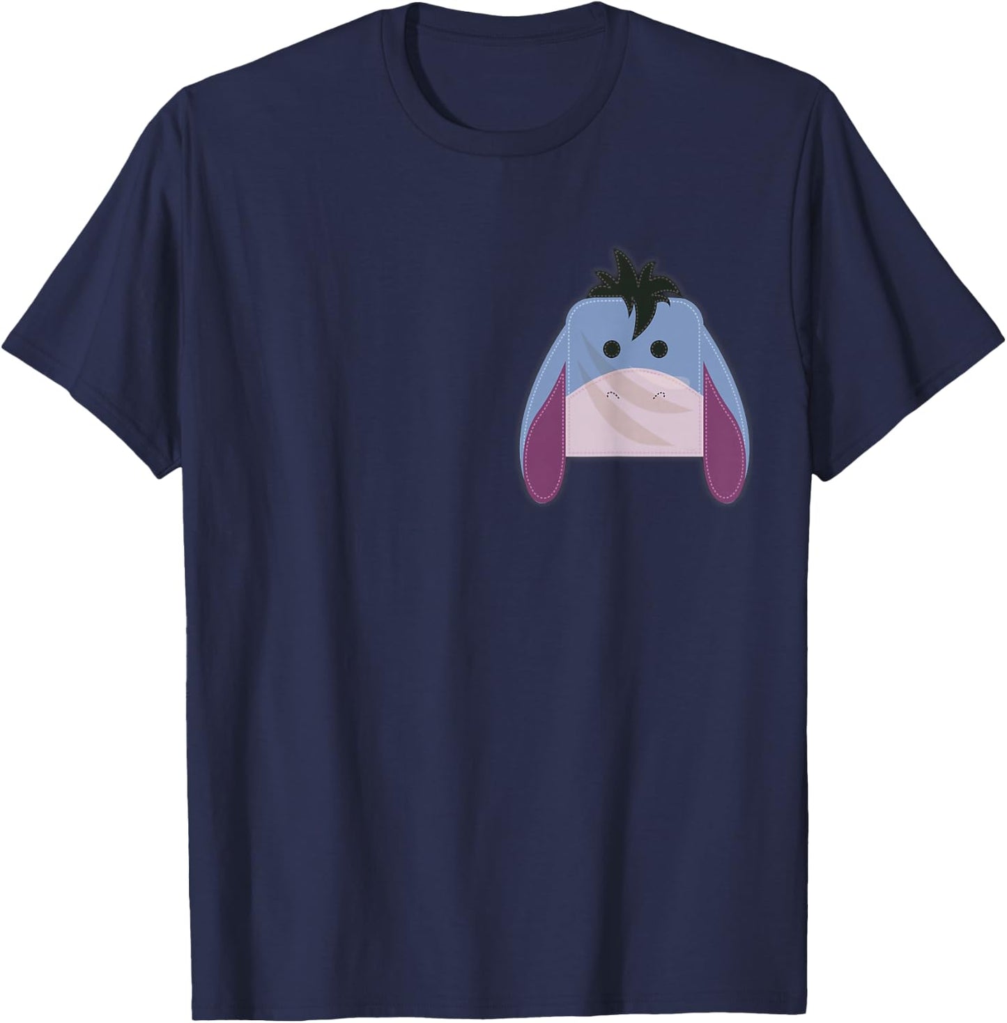 Disney Winnie The Pooh Eeyore Small Block Character Pocket T-Shirt - T-Shirt | Navy