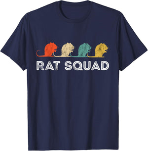 Rat Squad Retro Vintage Rat Owner Rodent Mouse Rat Lover T-Shirt - T-Shirt | Navy