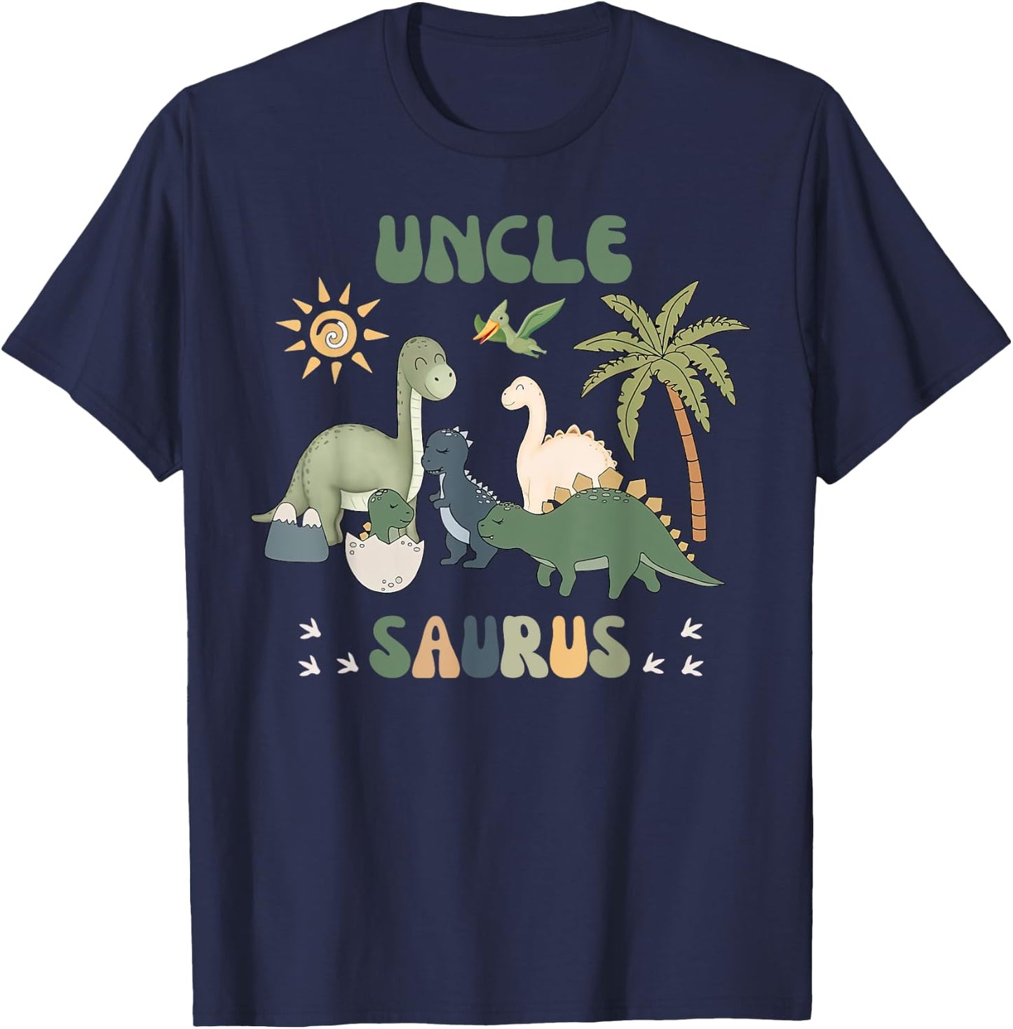 Unclesaurus T Rex Dinosaur Uncle Saurus Family Matching T-Shirt - T-Shirt | Navy