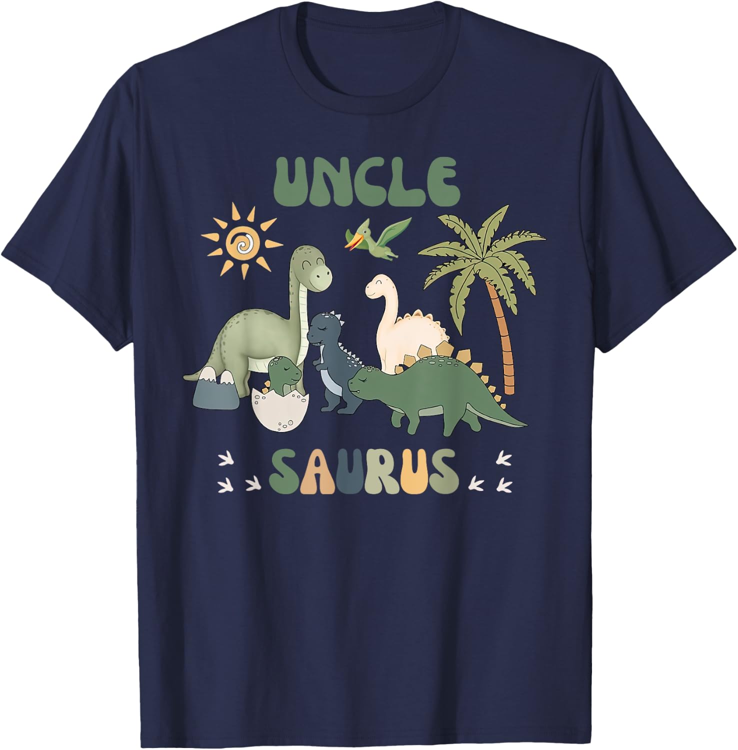 Unclesaurus T Rex Dinosaur Uncle Saurus Family Matching T-Shirt - T-Shirt | Navy