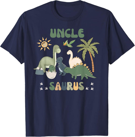 Unclesaurus T Rex Dinosaur Uncle Saurus Family Matching T-Shirt - T-Shirt | Navy