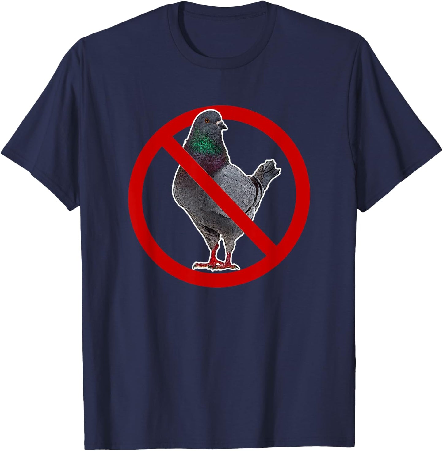 I Hate Pigeons Anti Pigeon T-Shirt - T-Shirt | Navy