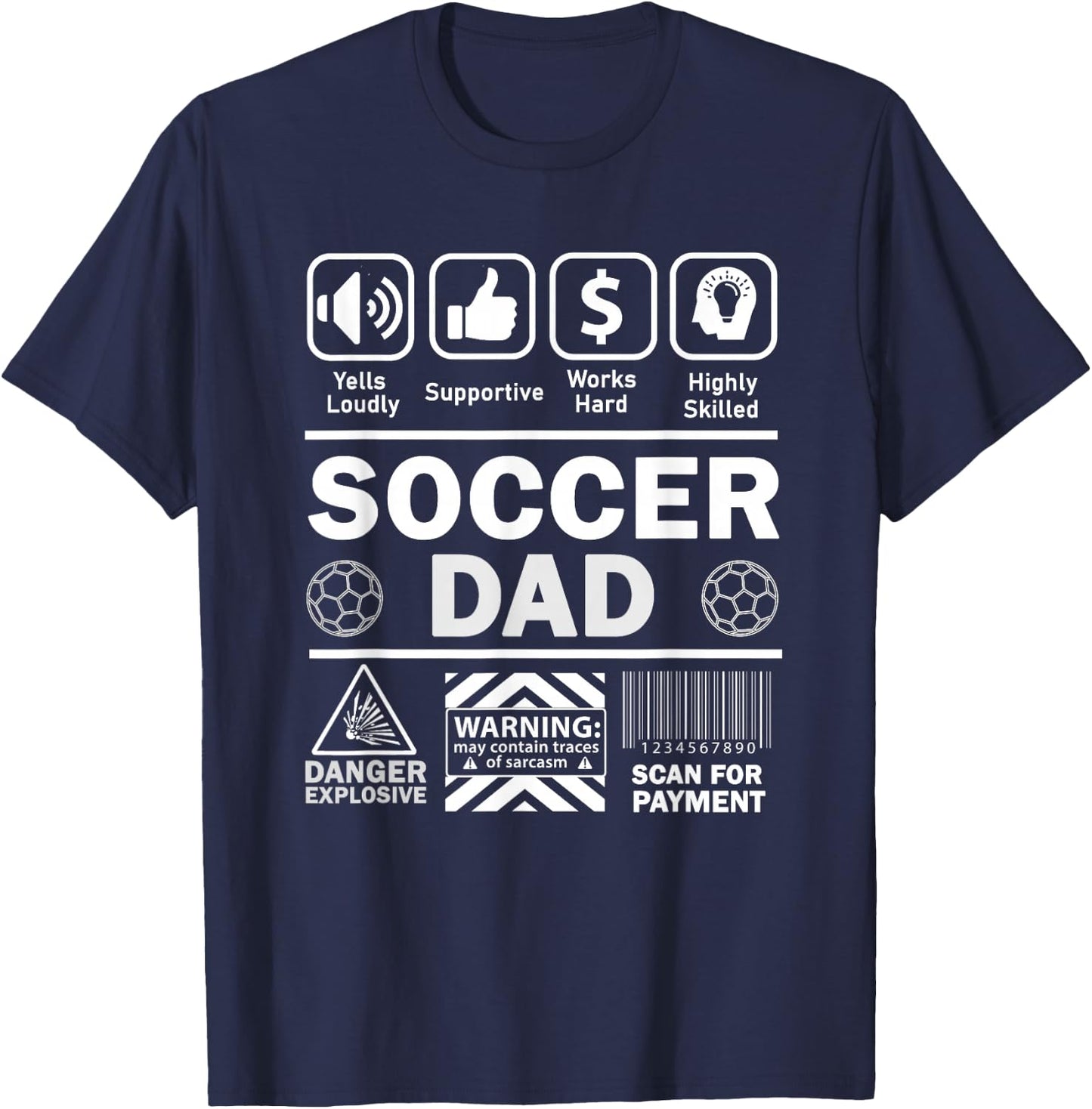 Soccer Dad Funny Contents of Sports Father T-Shirt - T-Shirt | Navy