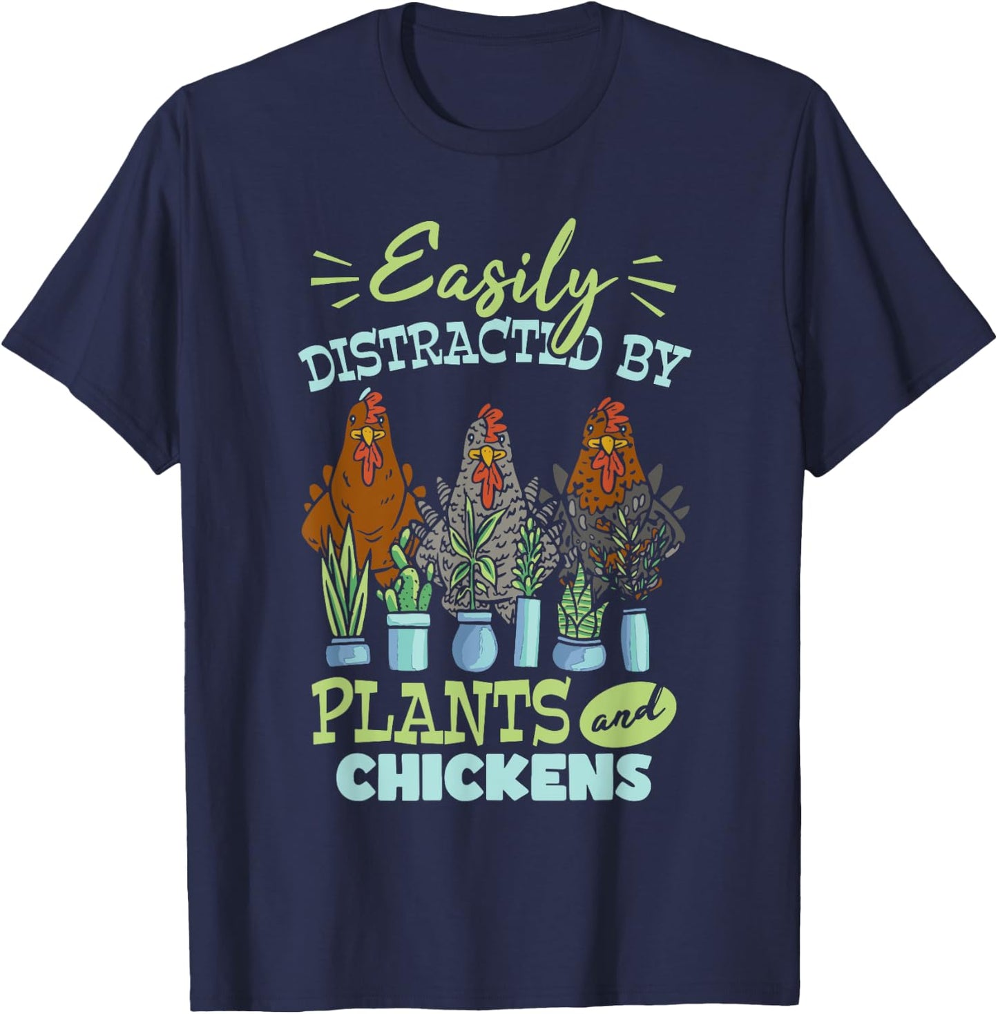 Cute Farming Gardening Plants Plant Garden Chicken T-Shirt - T-Shirt | Navy