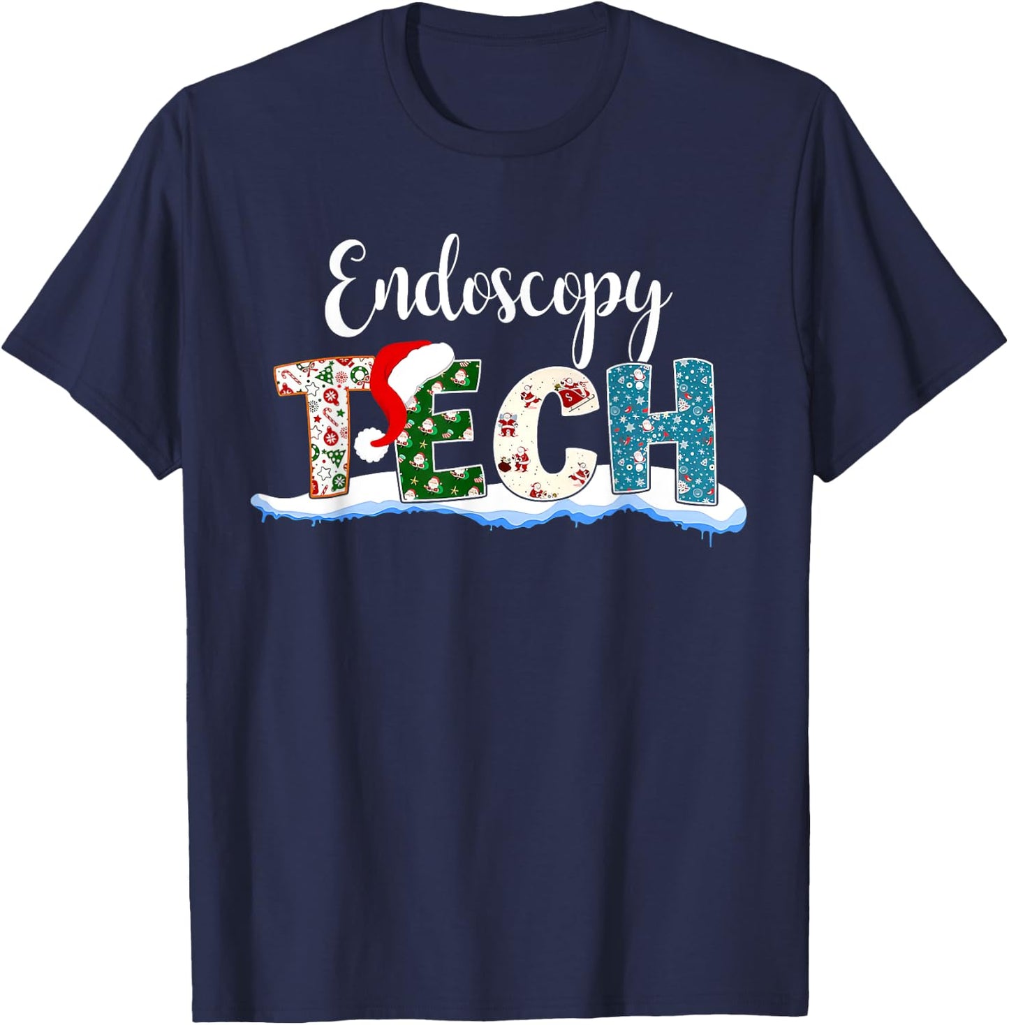 Endoscopy Tech Christmas Gastroenterology Endo Squad Xmas T-Shirt - T-Shirt | Navy