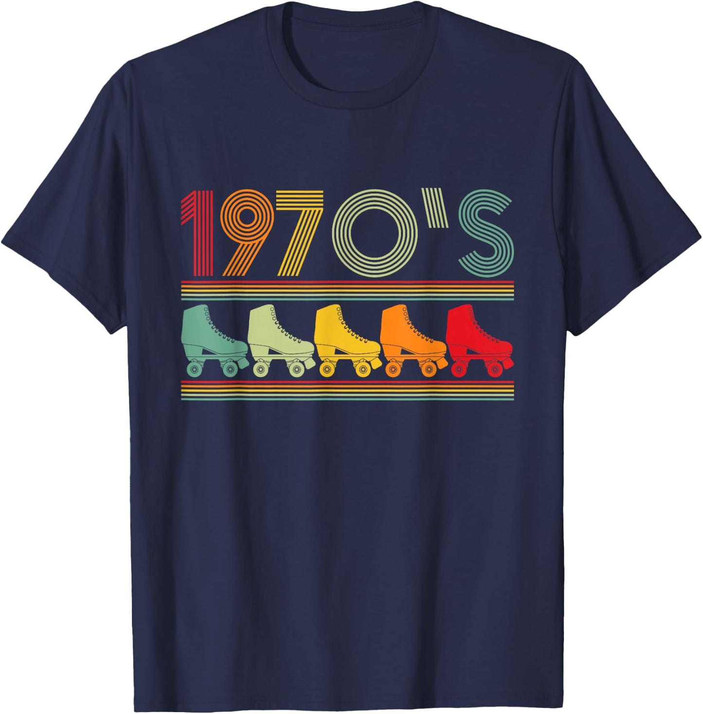1970's - Speed Roller Skating Roller Derby Skate Skaters T-Shirt - T-Shirt | Navy