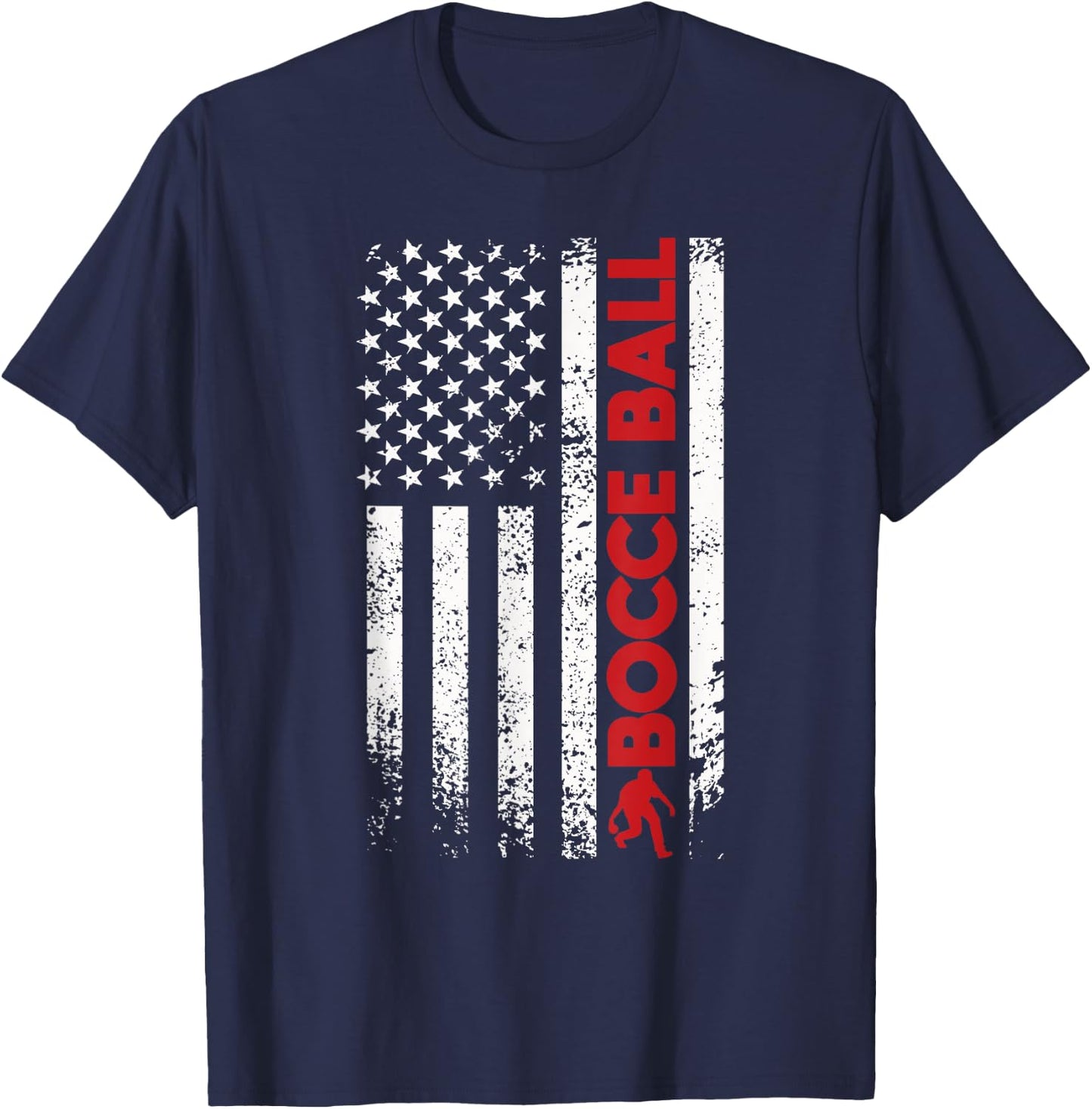 Bocce ball boules sports bocce usa flag retro design Men T-Shirt - T-Shirt | Navy