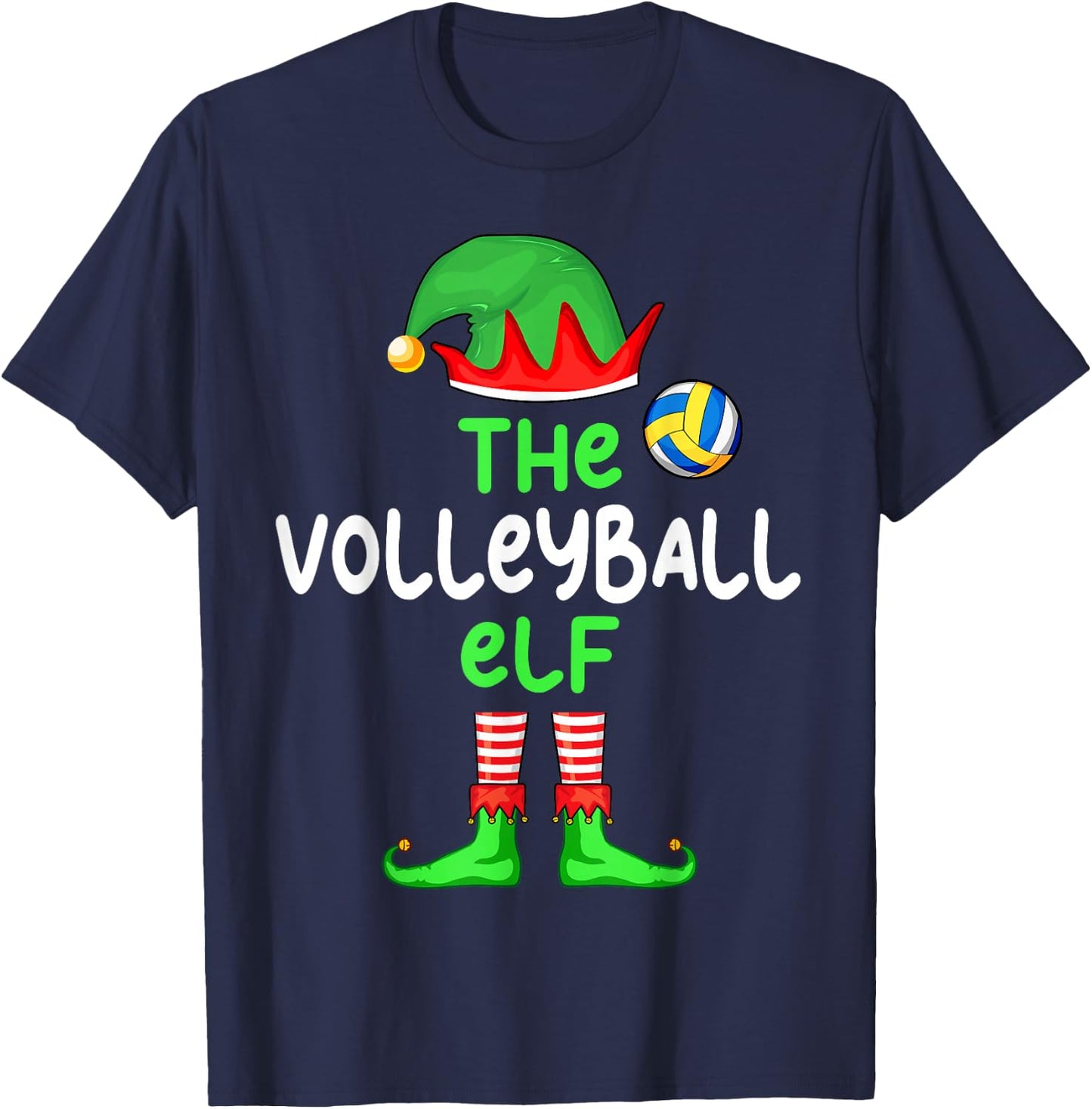 I'm The Volleyball Elf Christmas Family Matching Pajama T-Shirt - T-Shirt | Navy