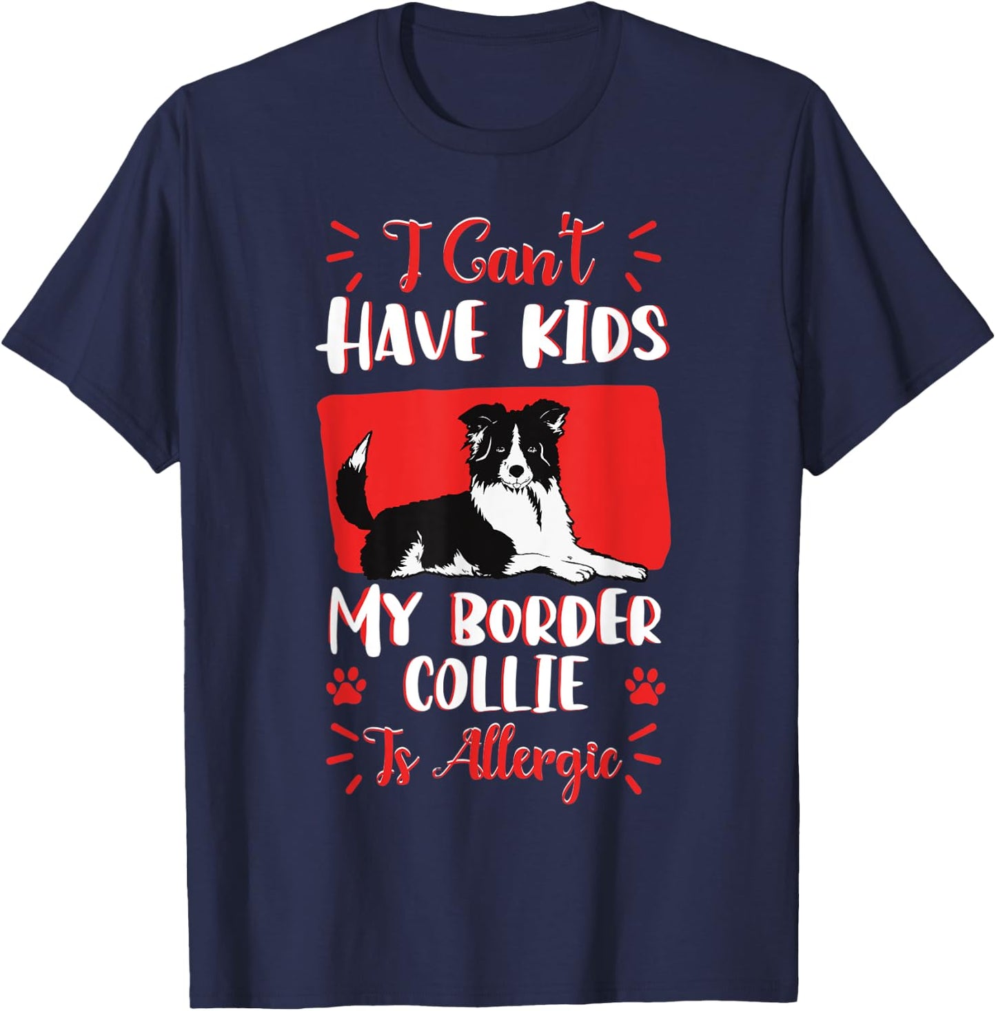 Border Collie Scottish Herding Dog Fur Parent Veterinarian T-Shirt - T-Shirt | Navy