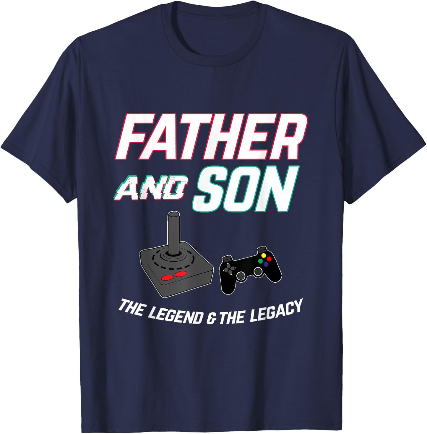 Father nd Son matching outfit Gamer video gaming Fathers day T-Shirt - T-Shirt | Navy