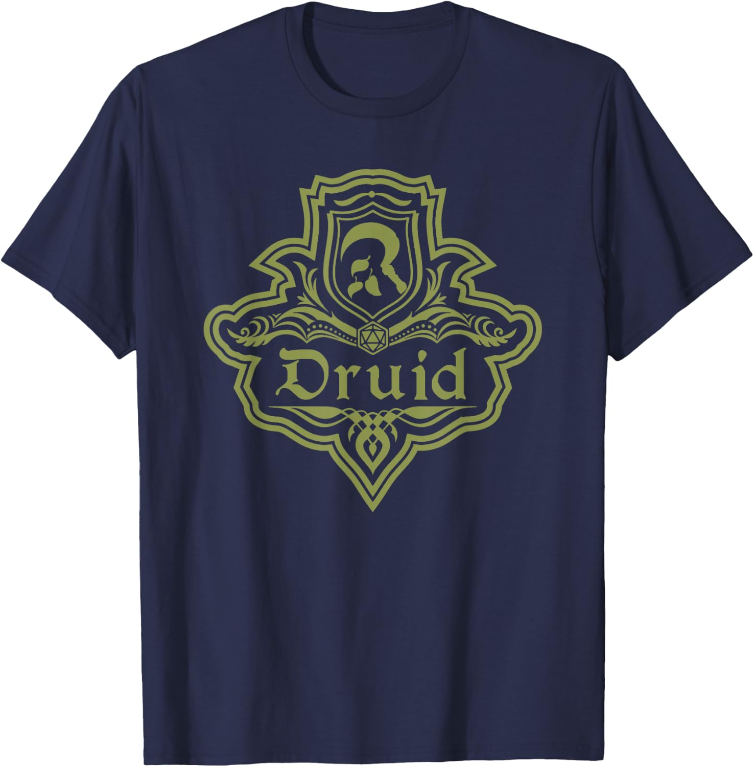 Catumet RPG Druid Class , -Adults, Black, Small, Short Sleeve T-Shirt - T-Shirt | Navy