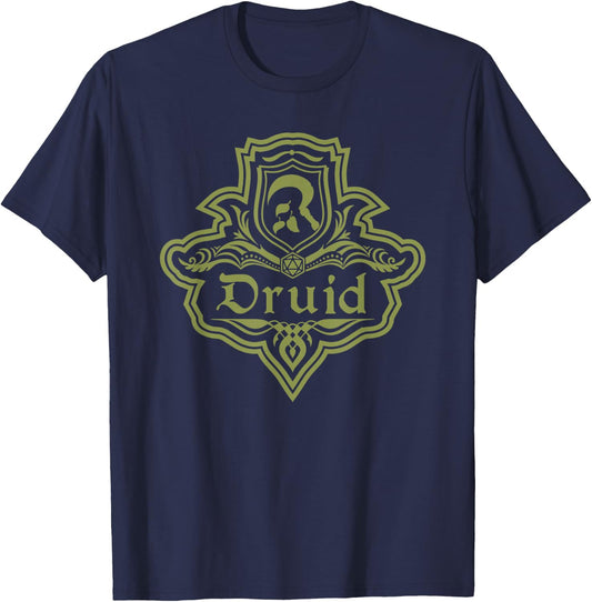 Catumet RPG Druid Class , -Adults, Black, Small, Short Sleeve T-Shirt - T-Shirt | Navy