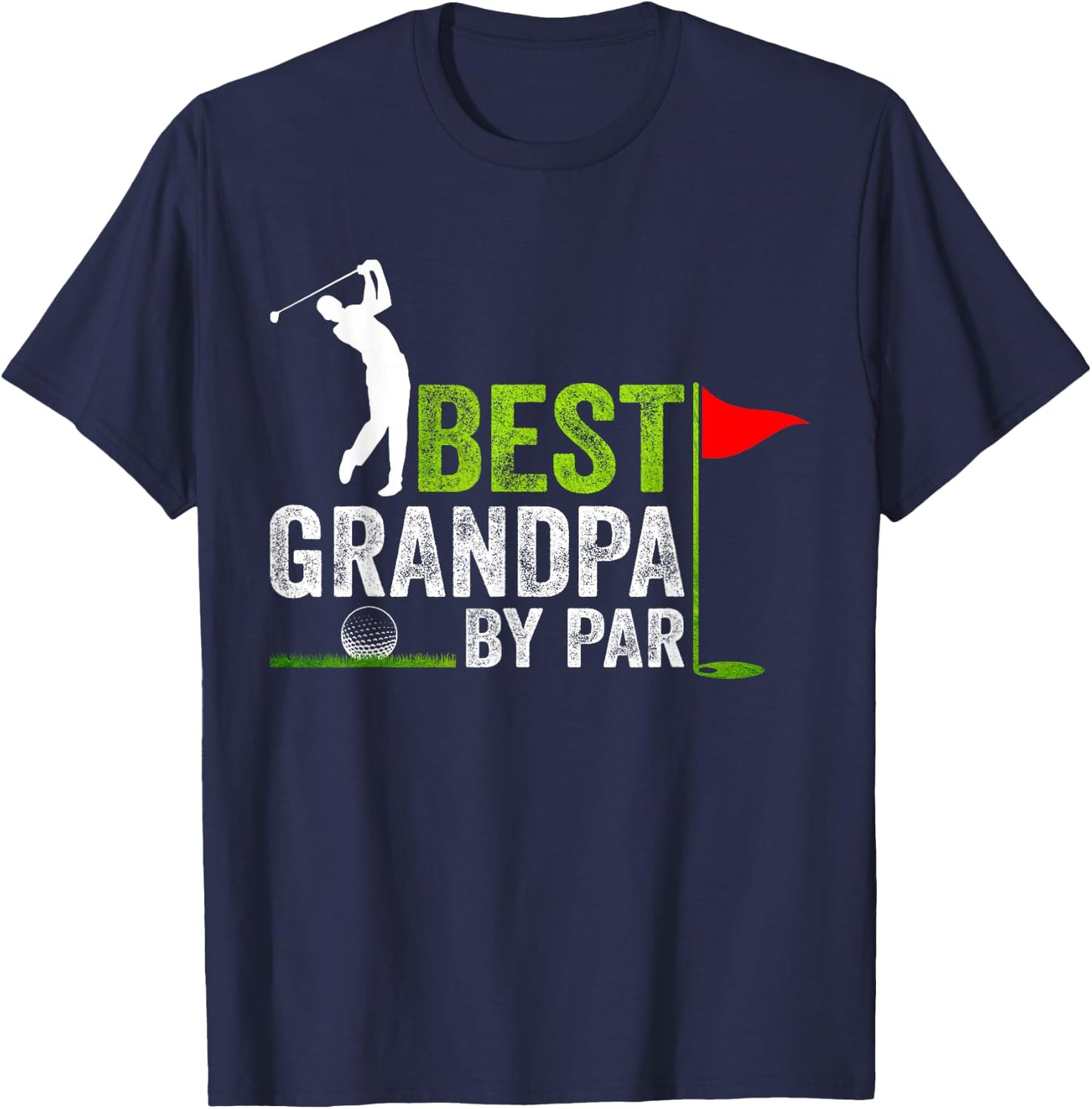 Father's Day Golf Grandad Golfing Best Grandpa By Par T-Shirt - T-Shirt | Navy