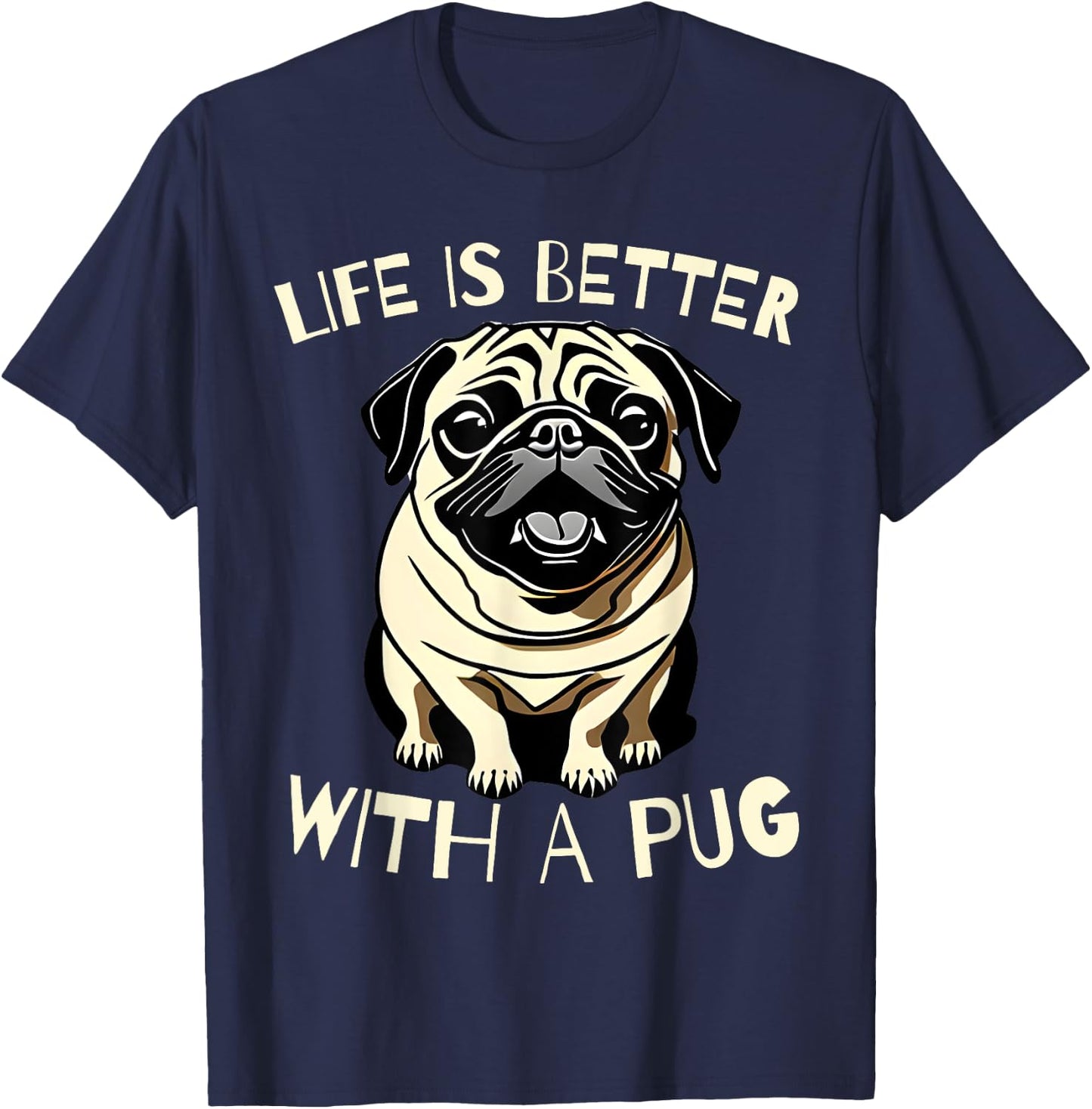 Pug Dog Lover Funny Pug Owner Men Kids Cute T-Shirt - T-Shirt | Navy