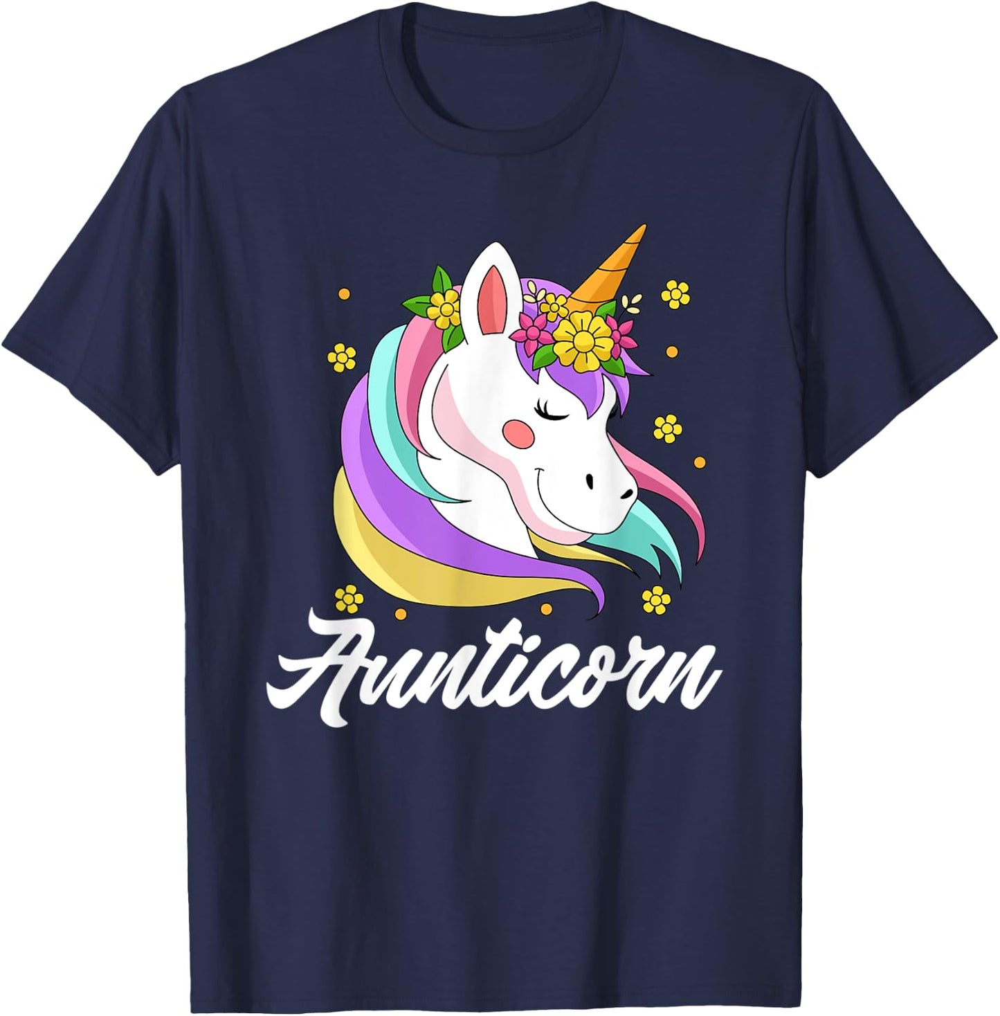Unicorn rainbow - Aunticorn Aunt T-Shirt - T-Shirt | Navy