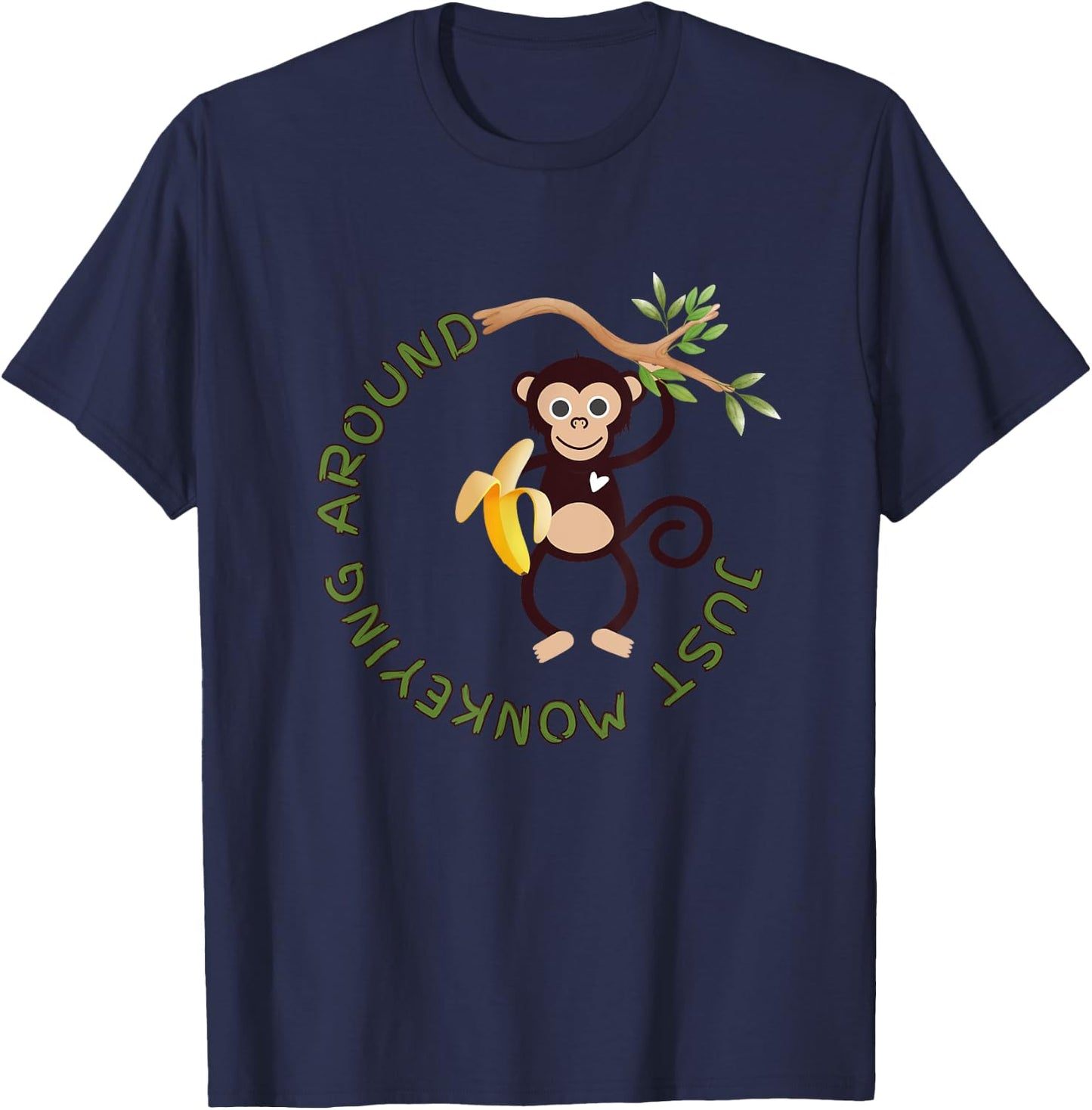 Monkey Oliver Learning Tree, Just Monkeying Around T-Shirt - T-Shirt | Navy