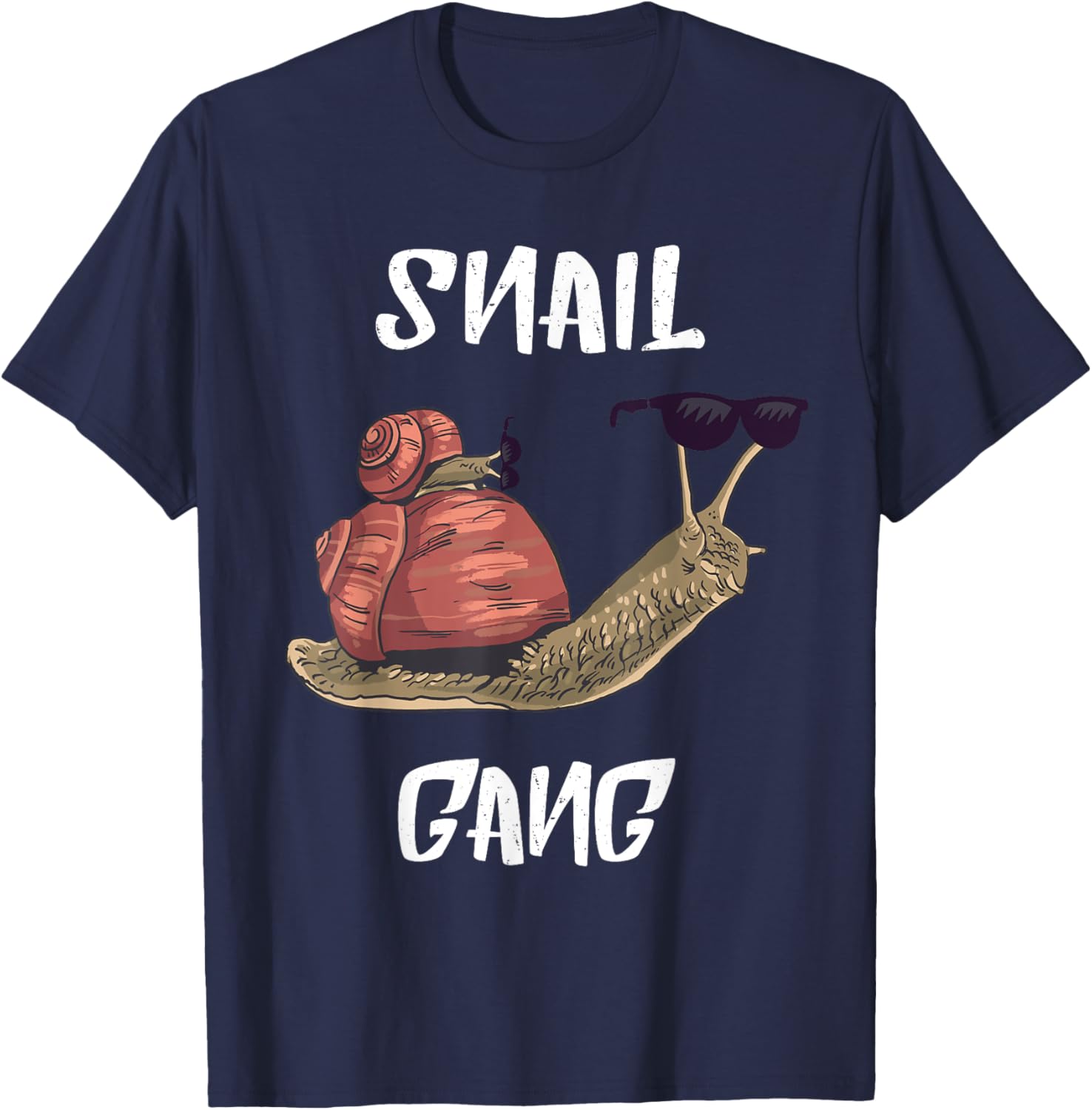 Snail Gang Sunglass Mollusk Snail Shell Snails Lover Snail T-Shirt - T-Shirt | Navy