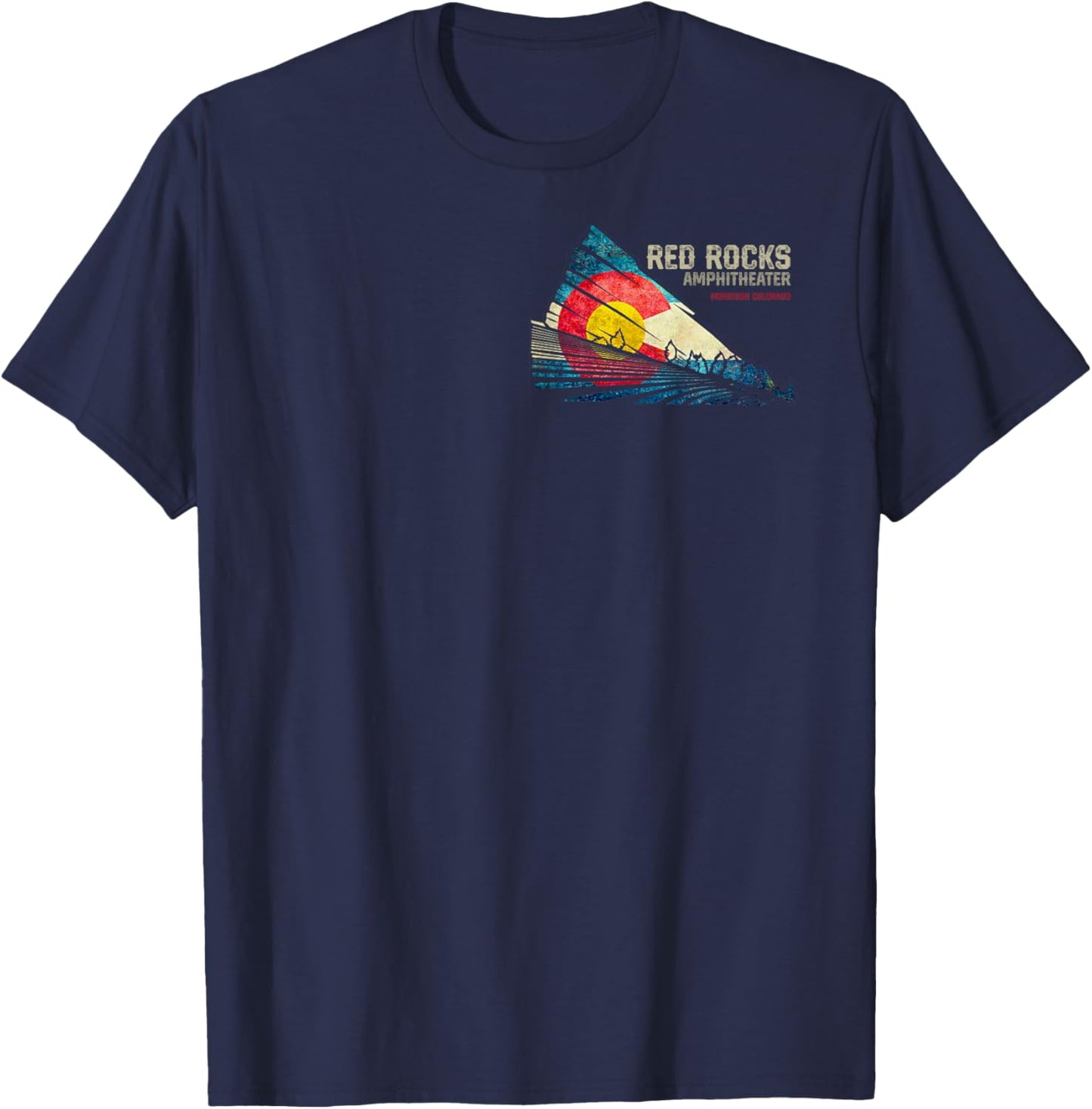 Red Rocks Amphitheater - Colorado C - State Flag T-Shirt - T-Shirt | Navy
