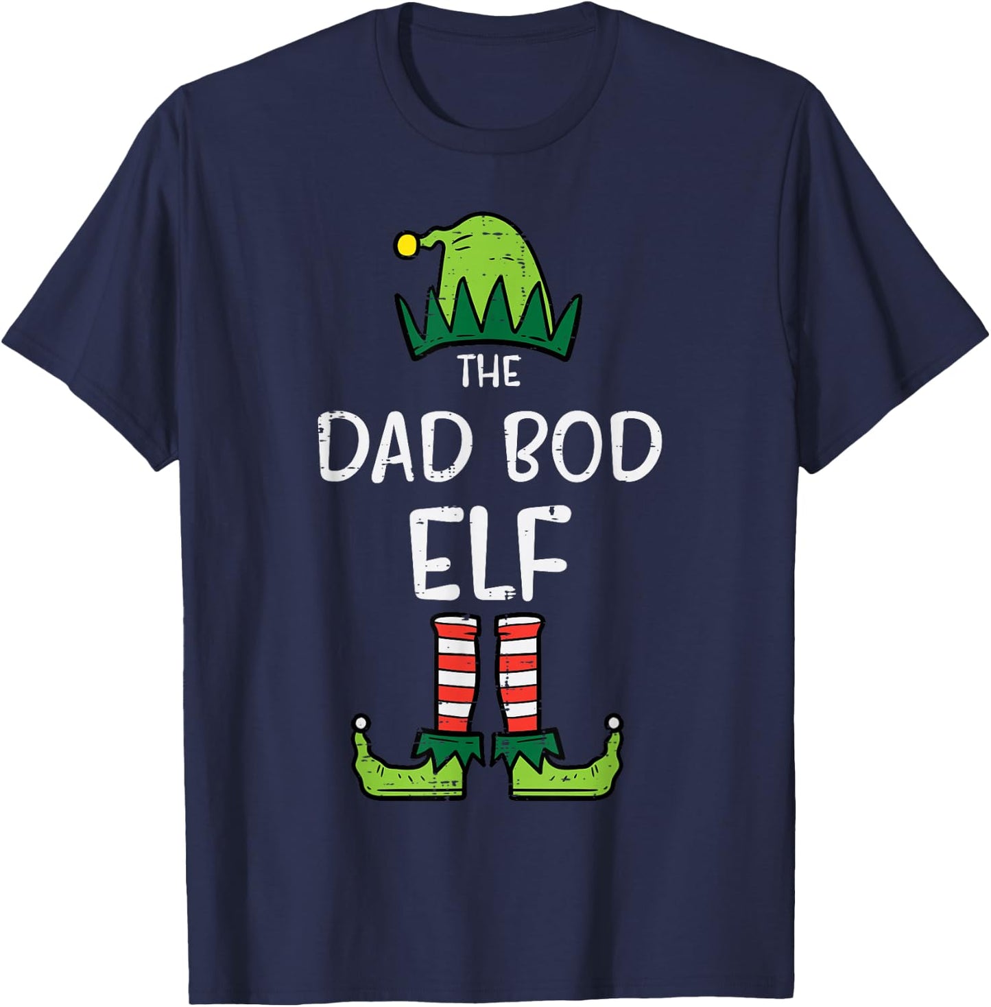 Dad Bod Elf Xmas Matching Christmas For Family Men Set T-Shirt - T-Shirt | Navy