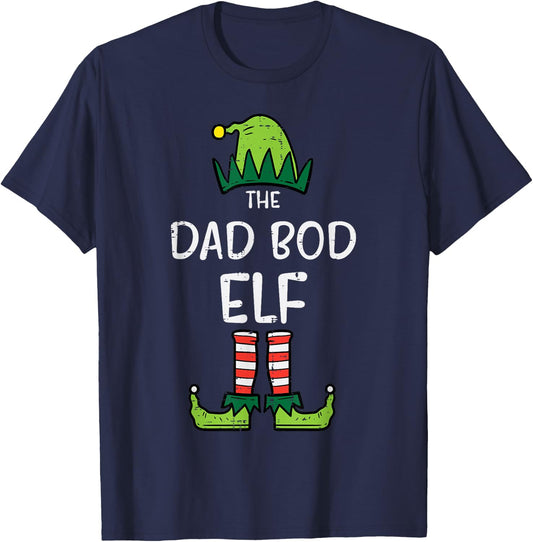 Dad Bod Elf Xmas Matching Christmas For Family Men Set T-Shirt - T-Shirt | Navy