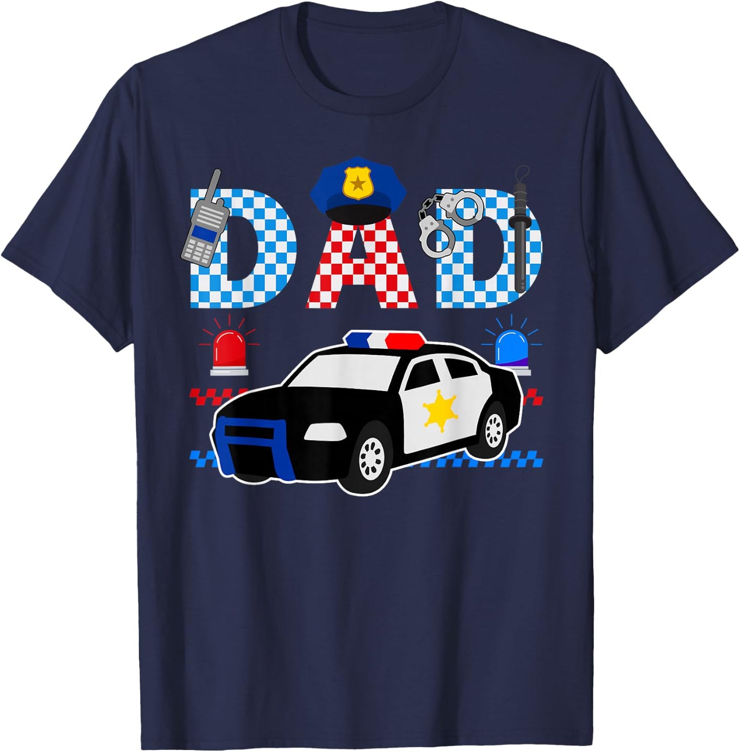 Cop Dad Police Themed Kids Birthday Officer Party Matching T-Shirt - T-Shirt | Navy